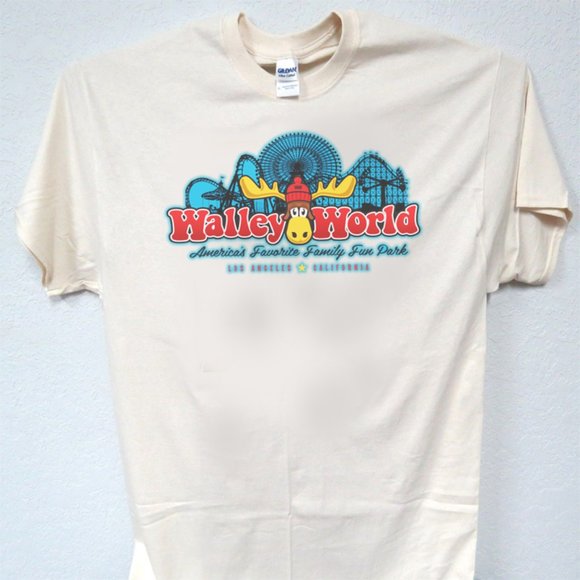 WALLY WORLD, COOL MENS IVORY OR WHITE TEE  T-1696 - Picture 1 of 4